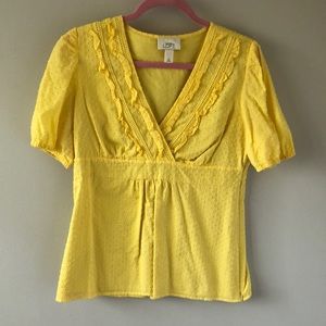 LOFT V-Neck Ruffle Blouse